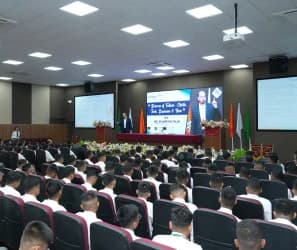 A corporate session underway in the 500-seat IIEBM auditorium